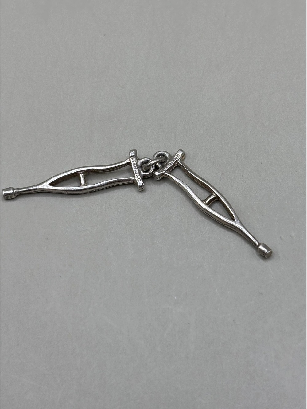 Vintage Sterling Silver Crutches Charm